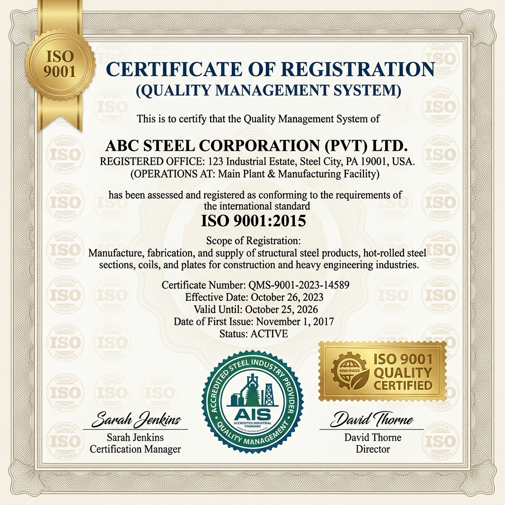 ISO 9001 Quality Management Certification